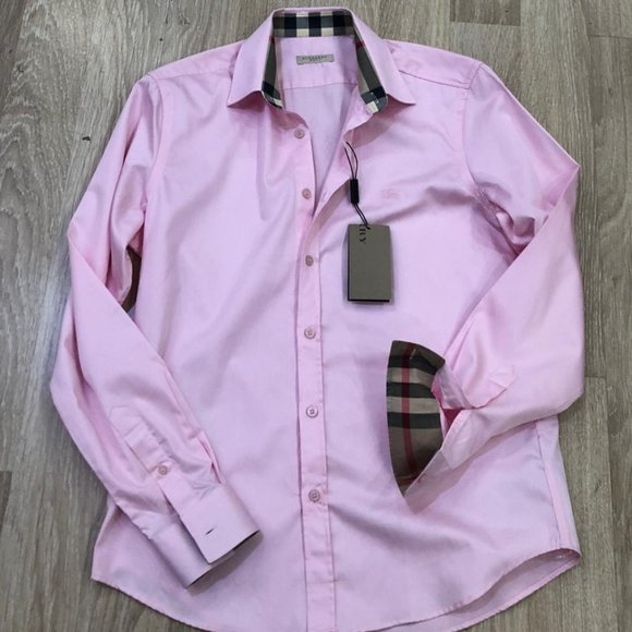 burberry shirt mens pink